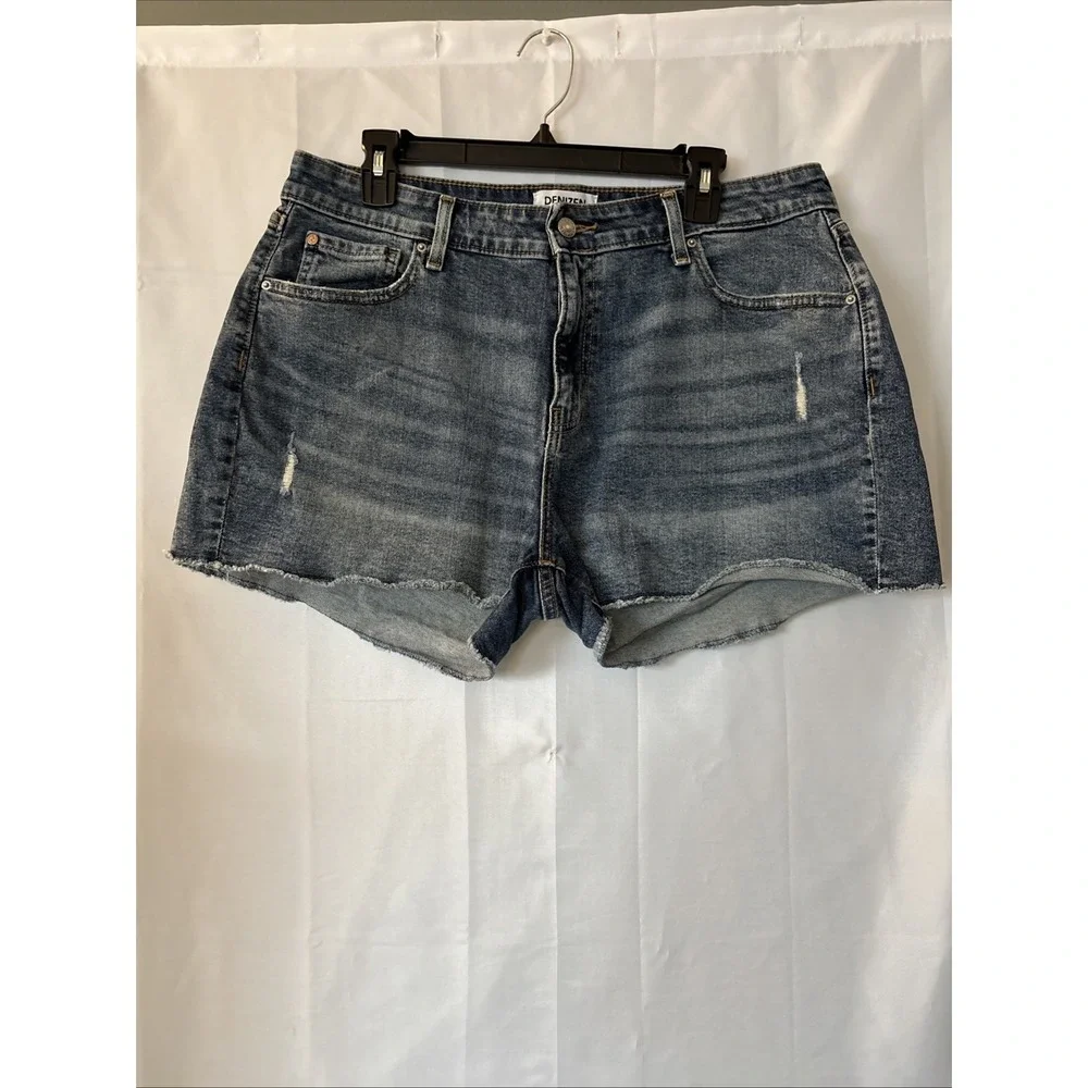 Denizen From Levis High-Rise Distressed Denim‎ Shorts Size 16